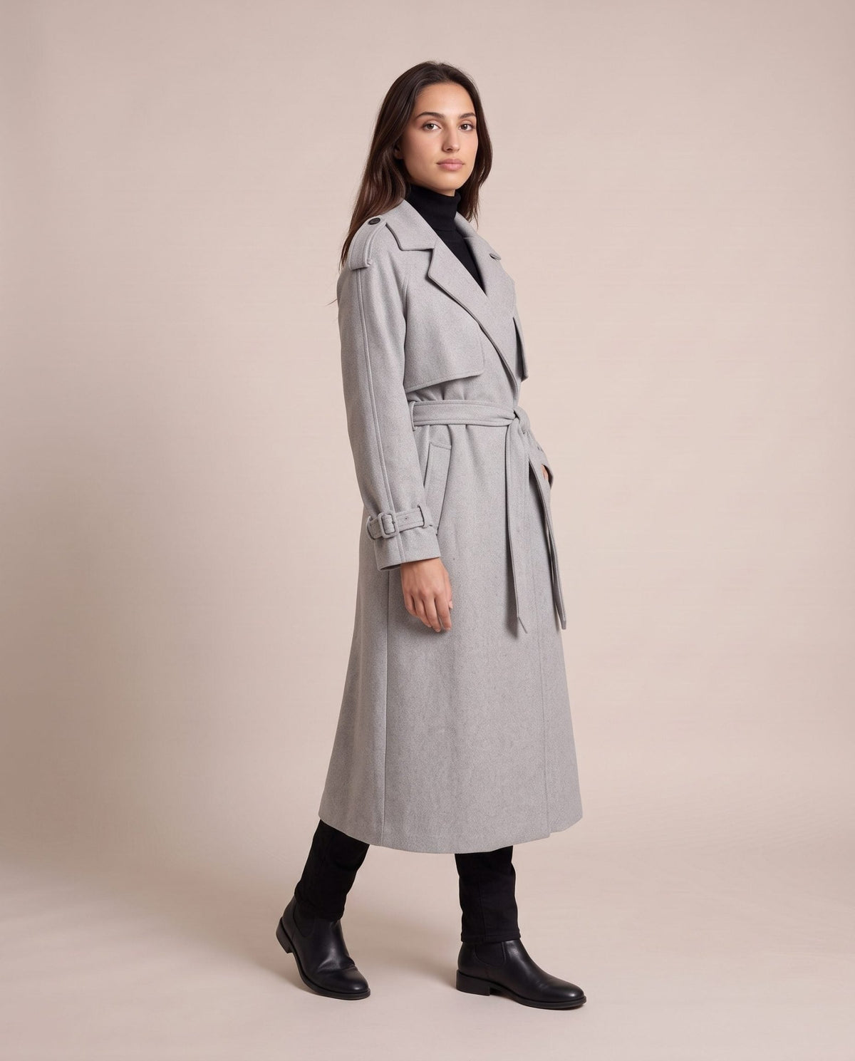 Cappotto trench lungo con patta LONDRA - Follie by Alice