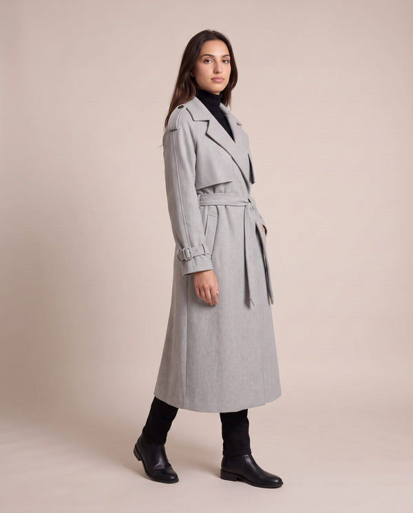 Cappotto trench lungo con patta LONDRA - Follie by Alice
