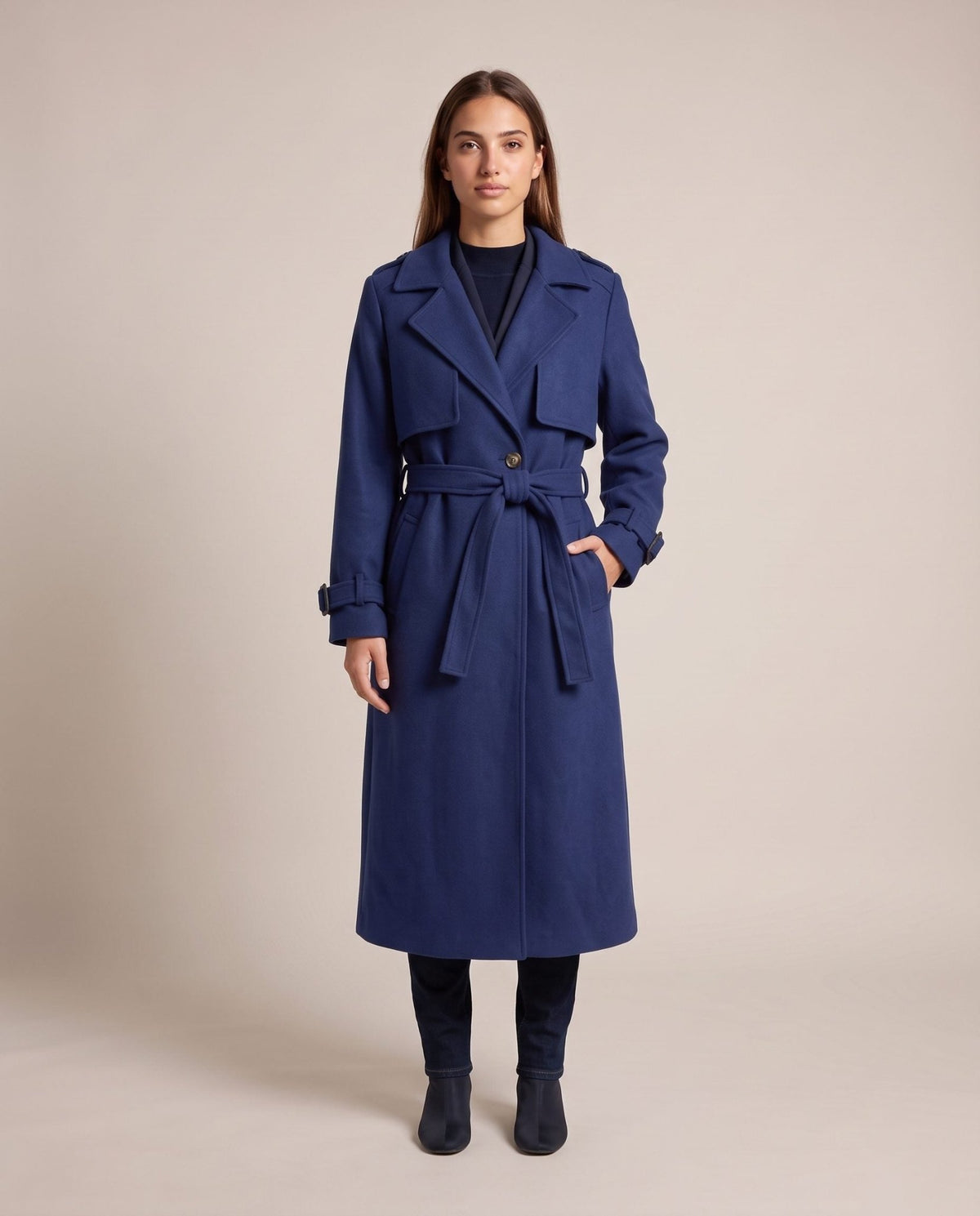 Cappotto trench lungo con patta LONDRA - Follie by Alice
