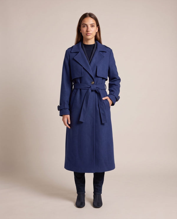 Cappotto trench lungo con patta LONDRA - Follie by Alice
