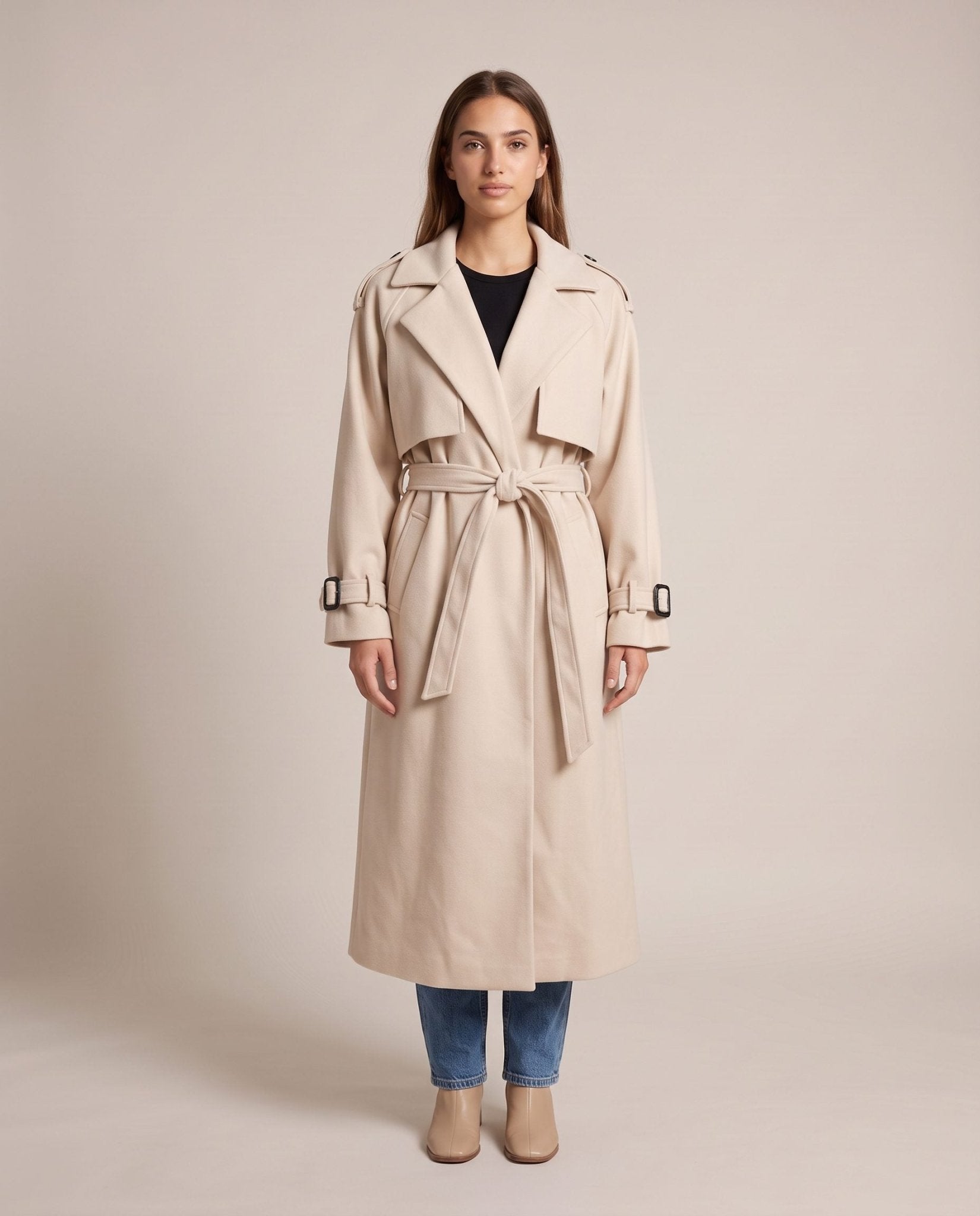 Cappotto trench lungo con patta LONDRA - Follie by Alice Immagine secondaria del prodotto