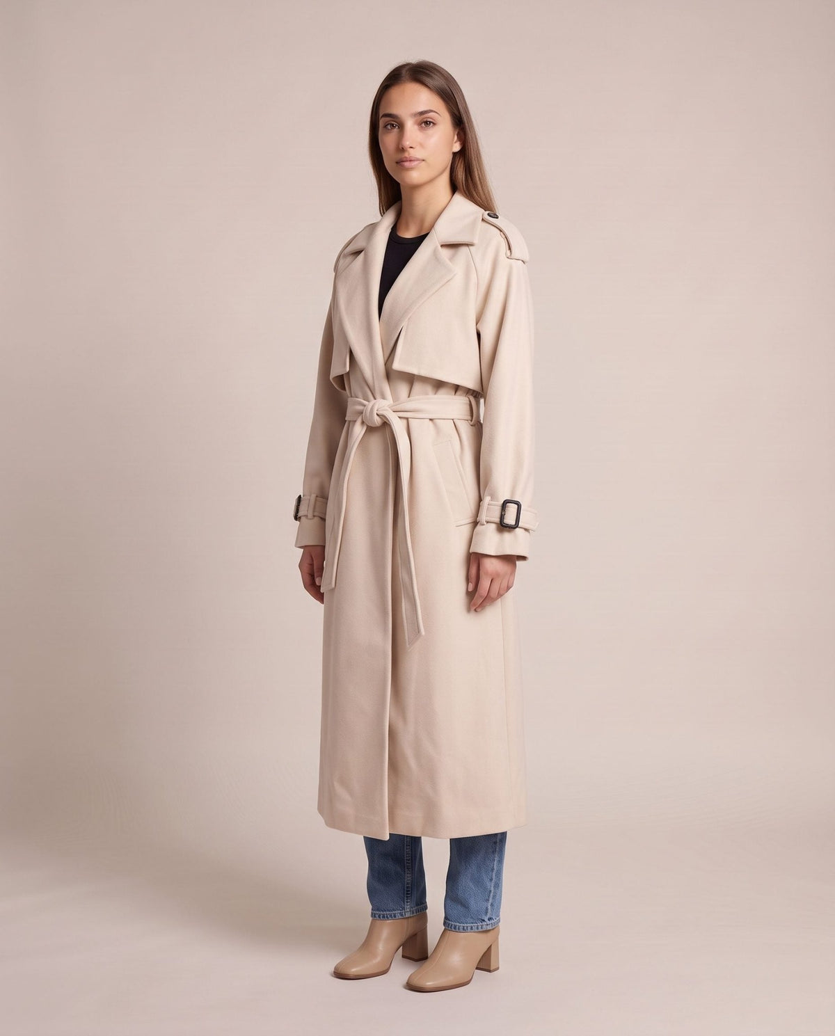 Cappotto trench lungo con patta LONDRA - Follie by Alice
