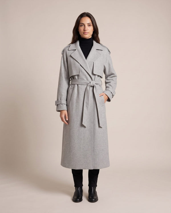 Cappotto trench lungo con patta LONDRA - Follie by Alice