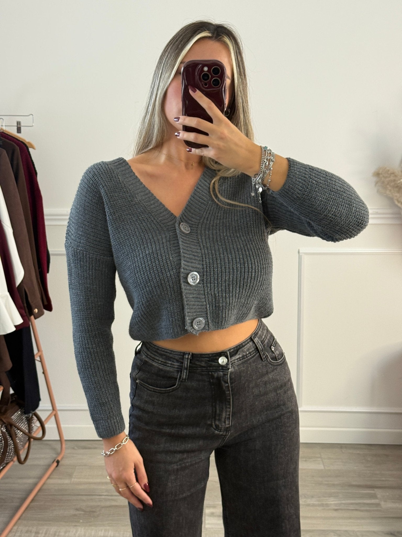 Cardigan in maglia con bottoncini - Follie by Alice