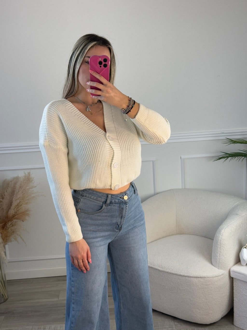 Cardigan in maglia con bottoncini - Follie by Alice
