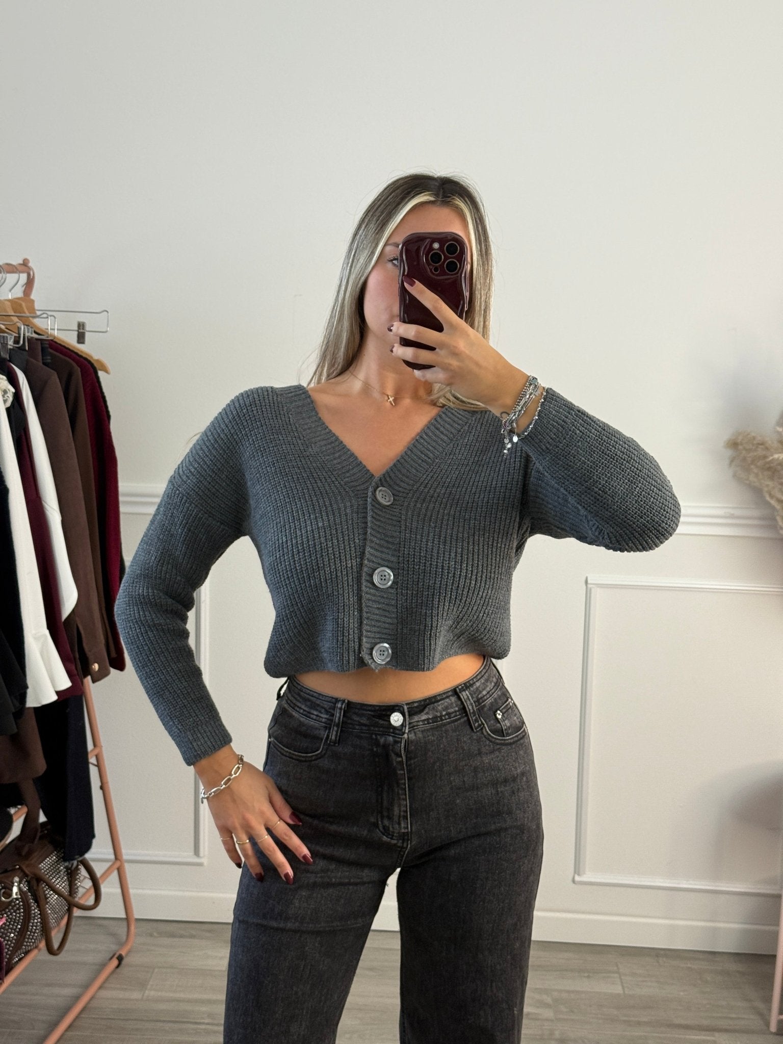 Cardigan in maglia con bottoncini - Follie by Alice