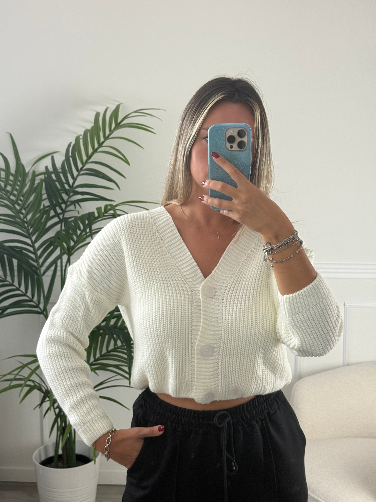 Cardigan in maglia con bottoncini - Follie by Alice Immagine secondaria del prodotto
