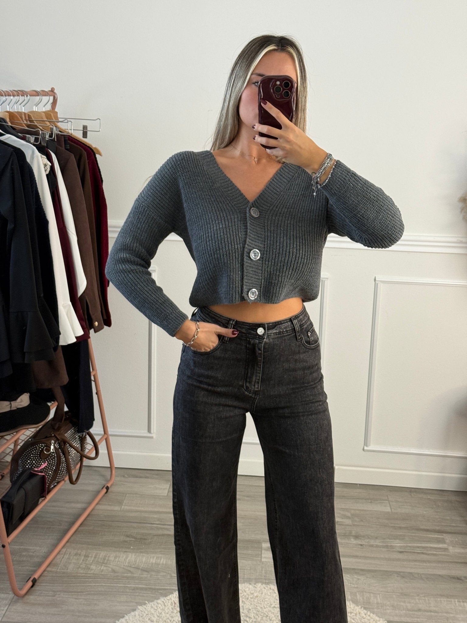 Cardigan in maglia con bottoncini - Follie by Alice