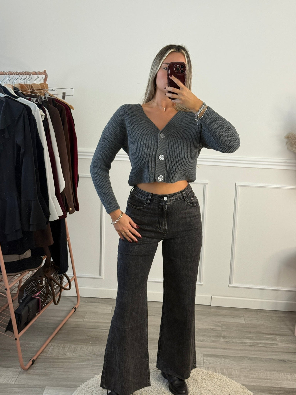 Cardigan in maglia con bottoncini - Follie by Alice
