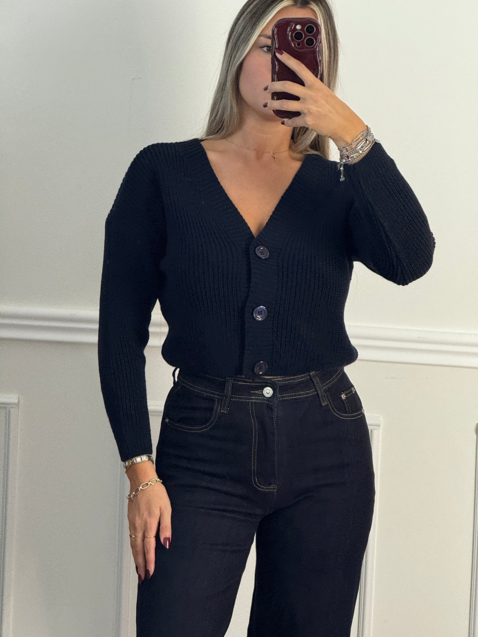 Cardigan in maglia con bottoncini - Follie by Alice