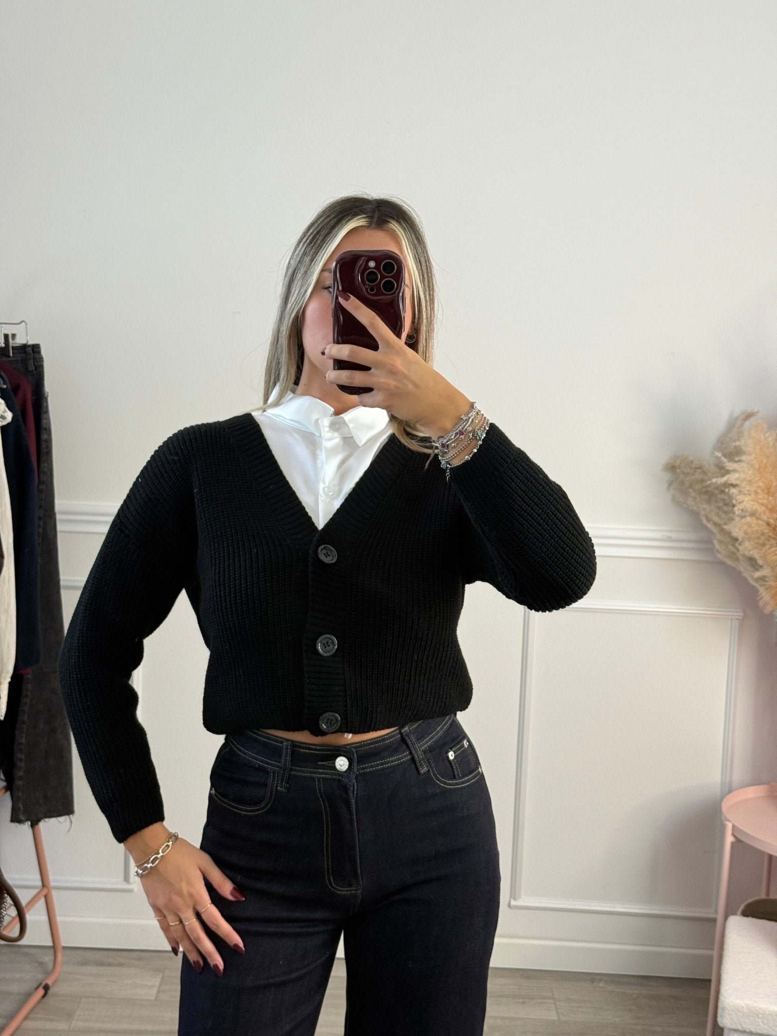 Cardigan in maglia con bottoncini - Follie by Alice