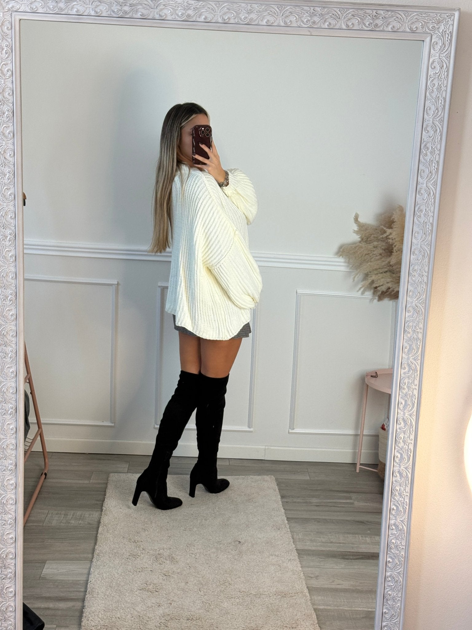 Cardigan oversize in maglia con bottoni gioiello e maniche a palloncino - Follie by Alice