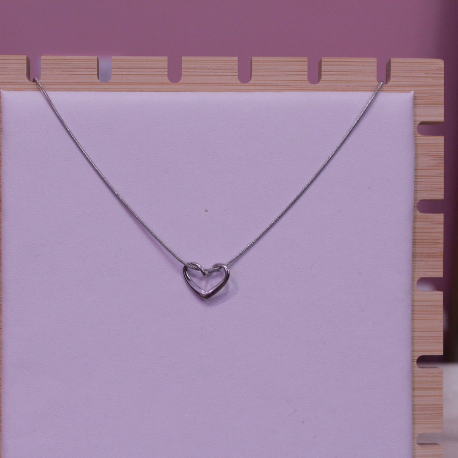 Collana argento con cuore intrecciato