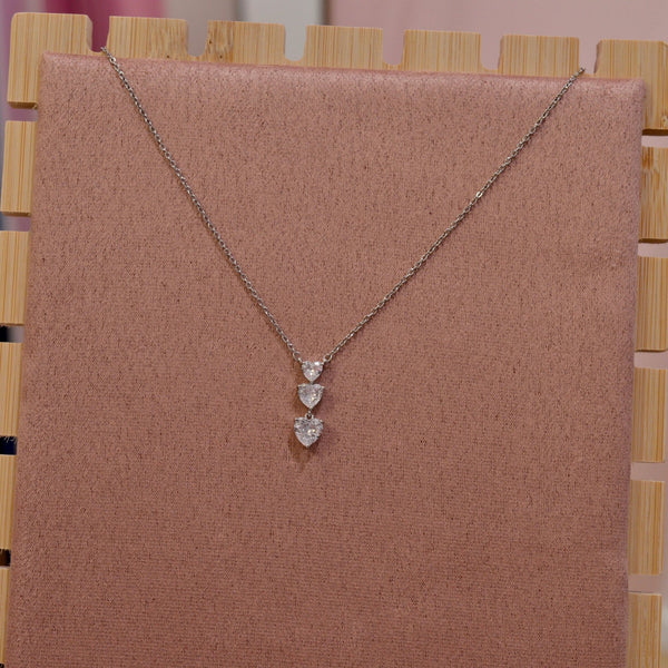 Collana argento con cuoricini pendenti brillanti - Follie by Alice