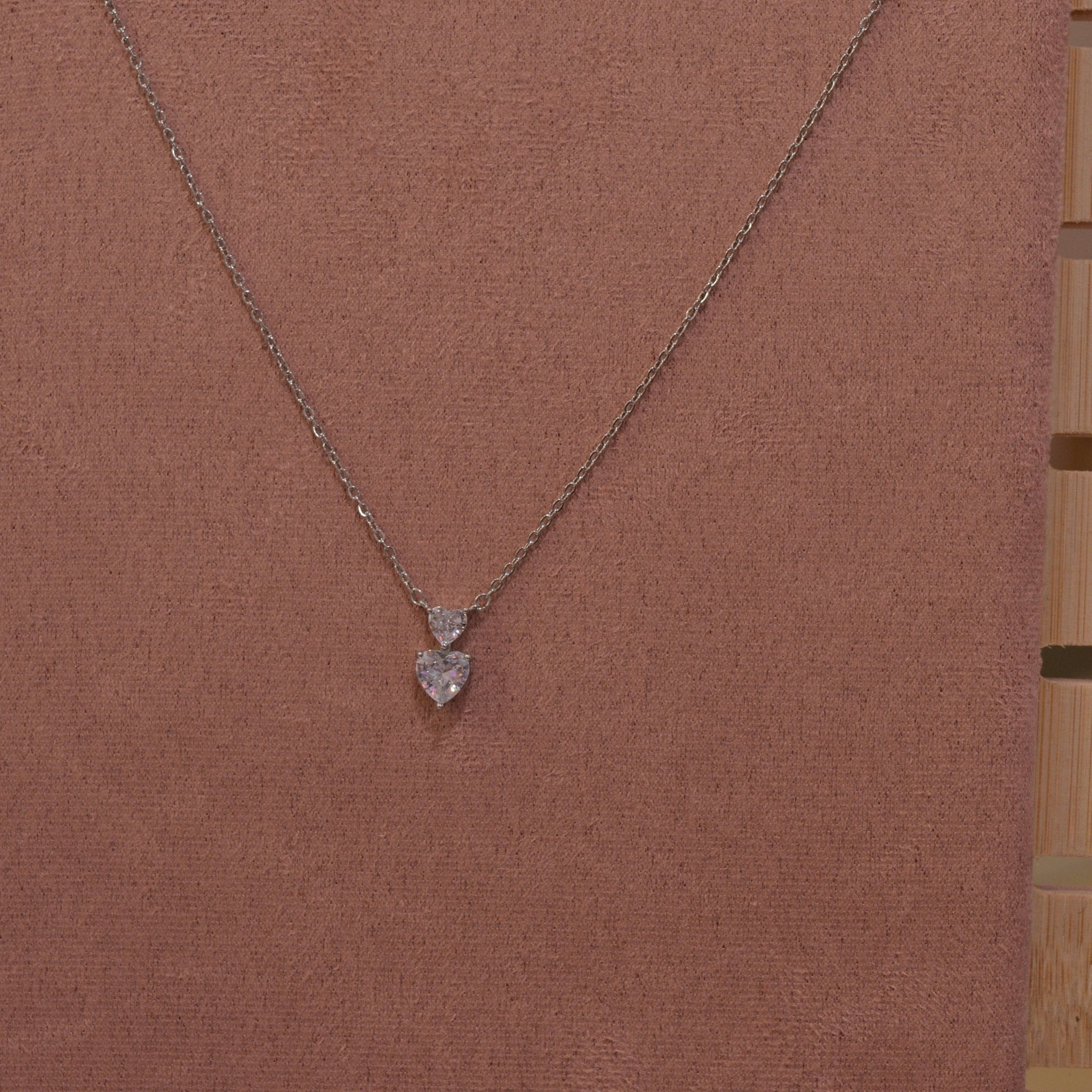 Collana argento con doppio cuoricino gioiello - Follie by Alice