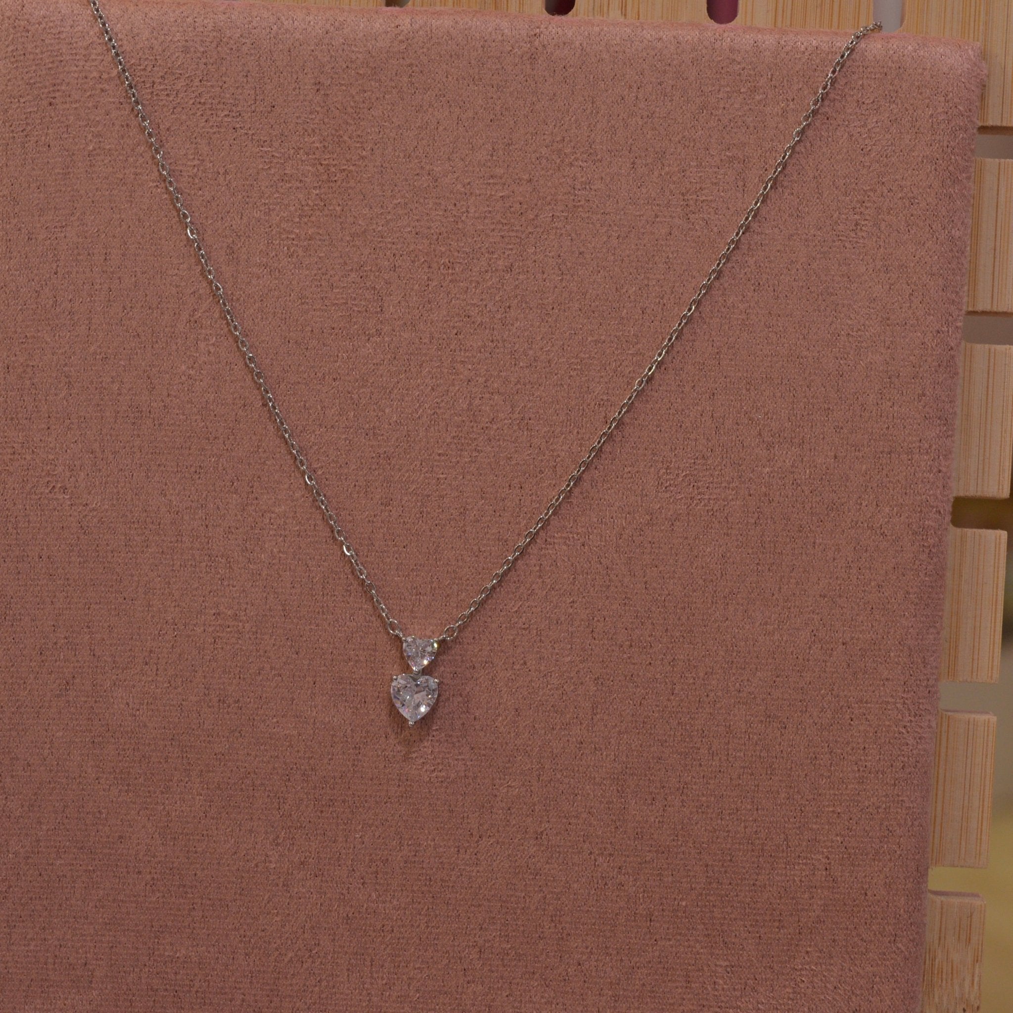 Collana argento con doppio cuoricino gioiello - Follie by Alice