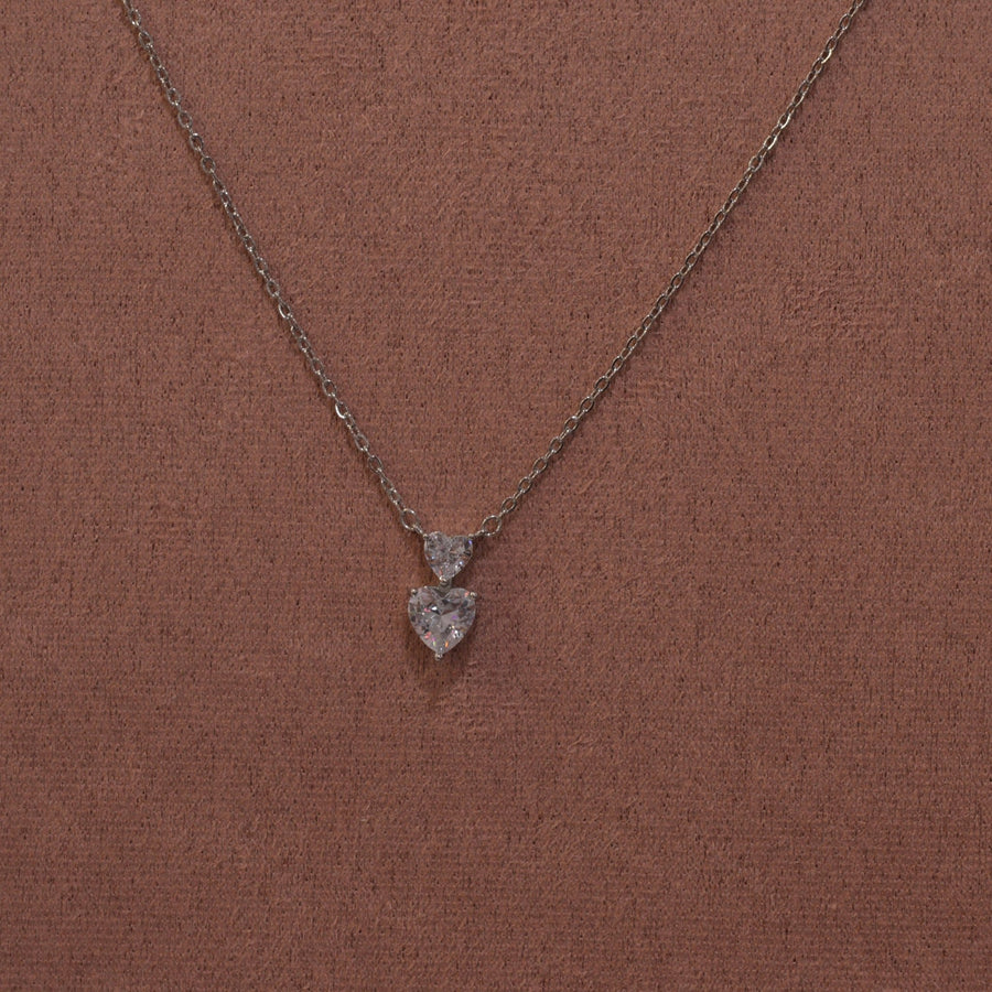 Collana argento con doppio cuoricino gioiello