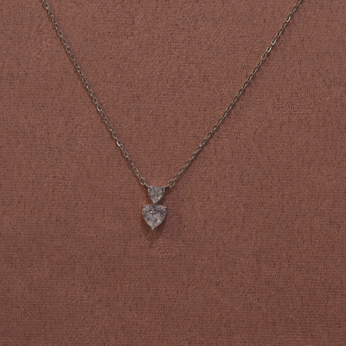Collana argento con doppio cuoricino gioiello - Follie by Alice
