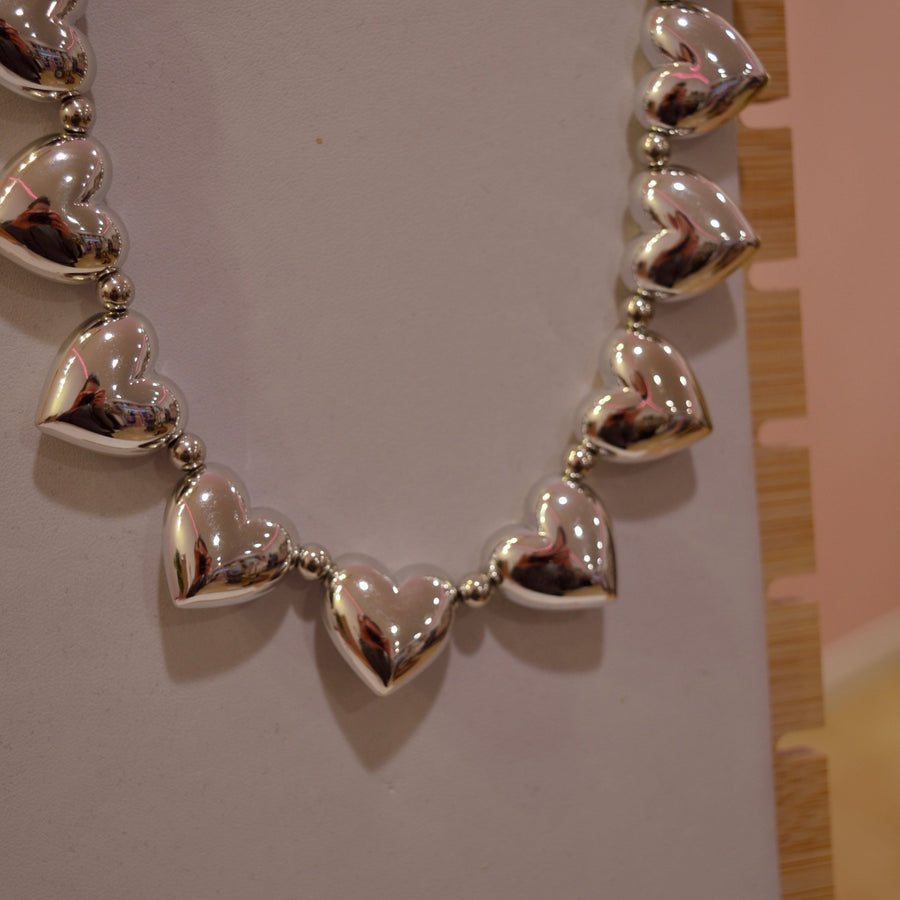 Collana argento con maxi-cuori – alternate