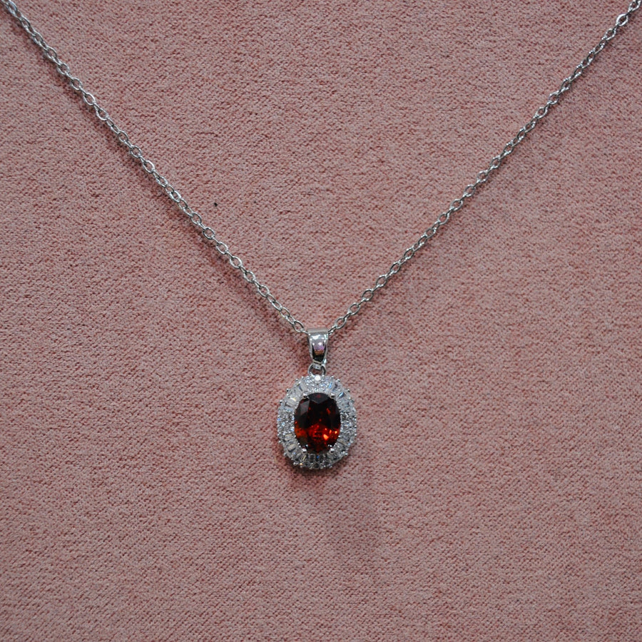 Collana argento con perla rosso rubino