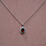 Collana argento con perla rosso rubino