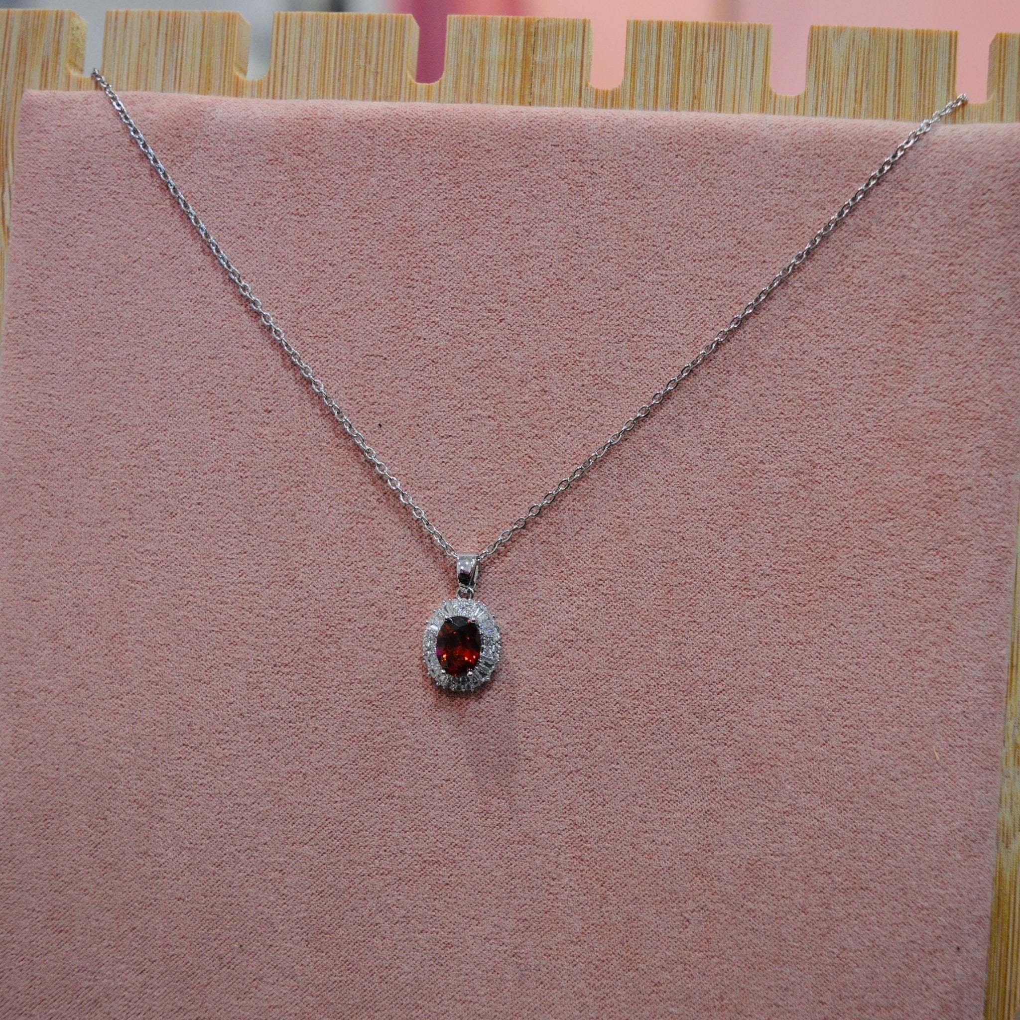 Collana argento con perla rosso rubino - Follie by Alice