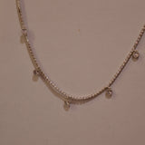 Collana argento tennis con cuoricini e strass