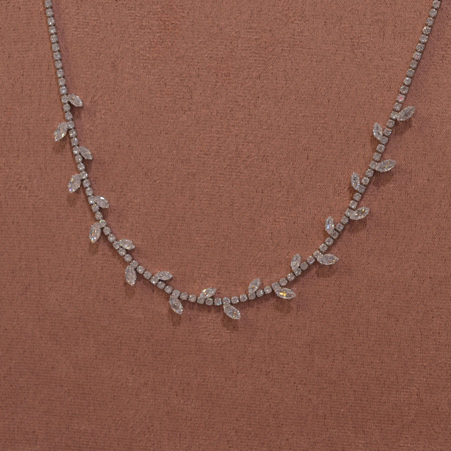 Collana argento tennis con strass a goccia – alternate