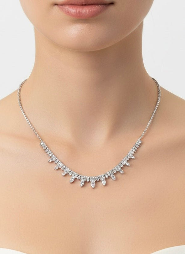 Collana argento tennis con strass brillanti a goccia - Follie by Alice