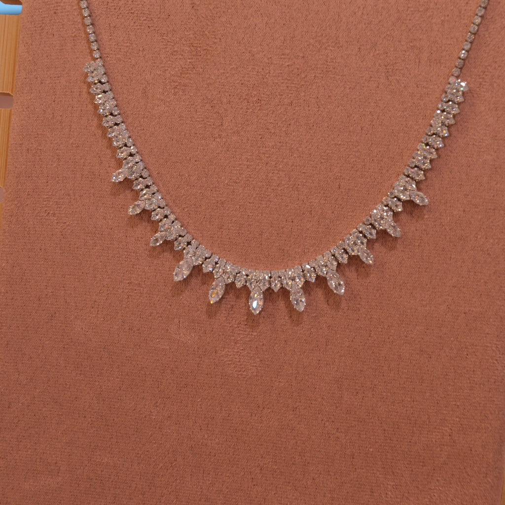 Collana argento tennis con strass brillanti a goccia - Follie by Alice