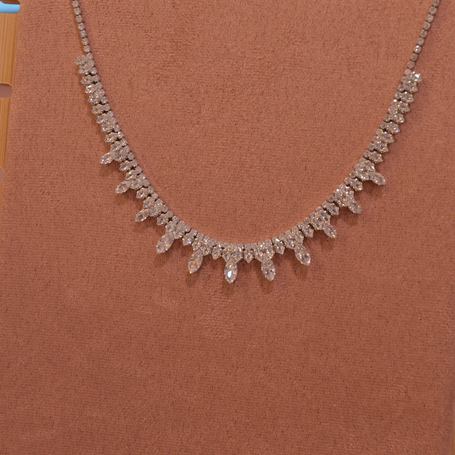 Collana argento tennis con strass brillanti a goccia – alternate