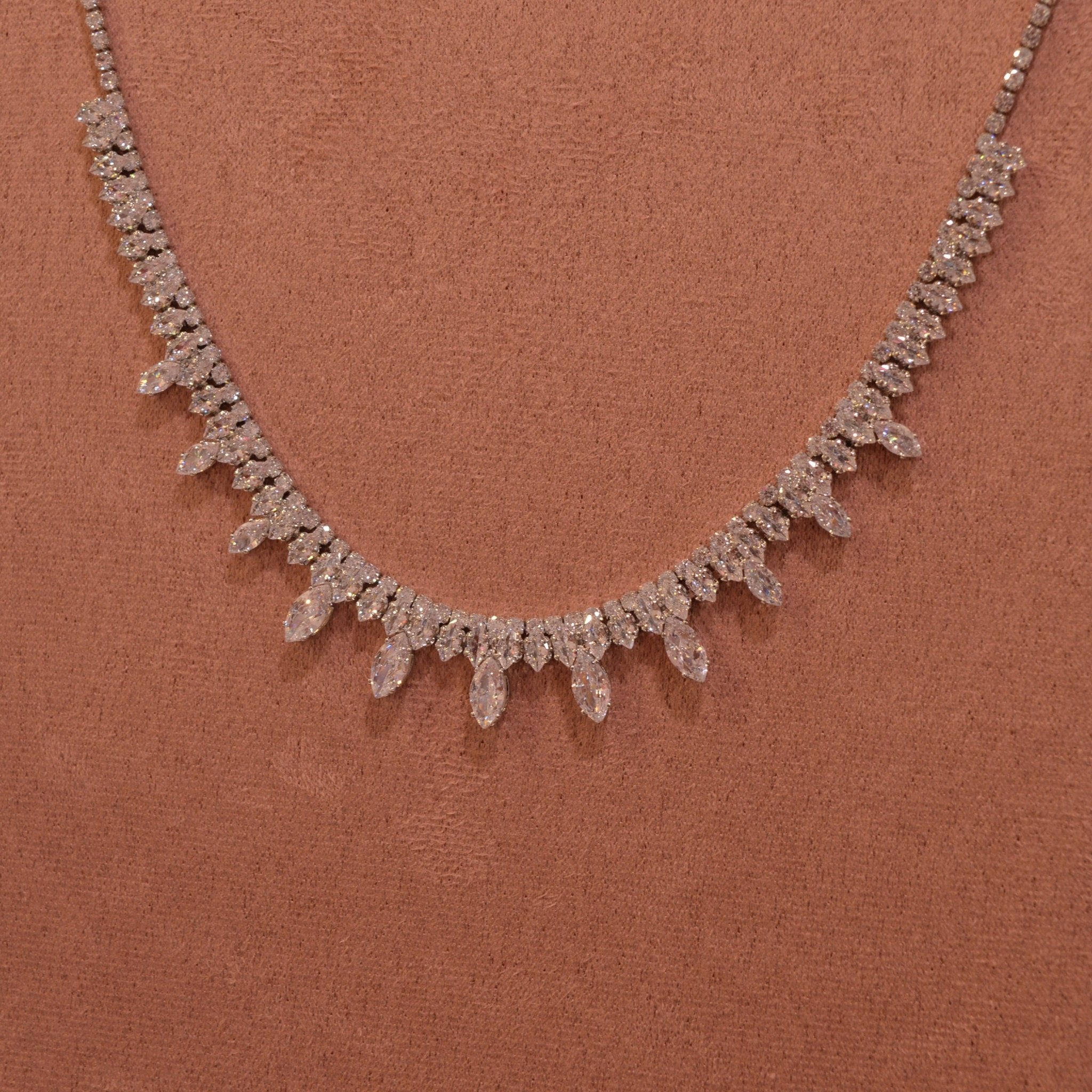 Collana argento tennis con strass brillanti a goccia - Follie by Alice