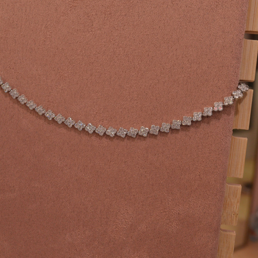 Collana argento tennis con strass brillanti – alternate