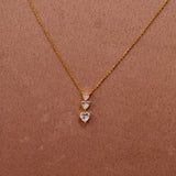 Collana oro con cuoricini pendenti brillanti