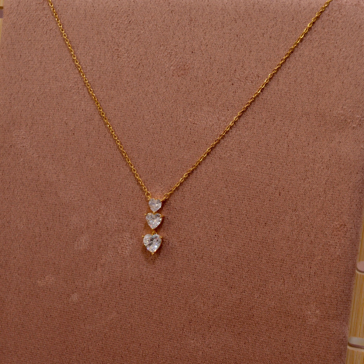 Collana oro con cuoricini pendenti brillanti - Follie by Alice