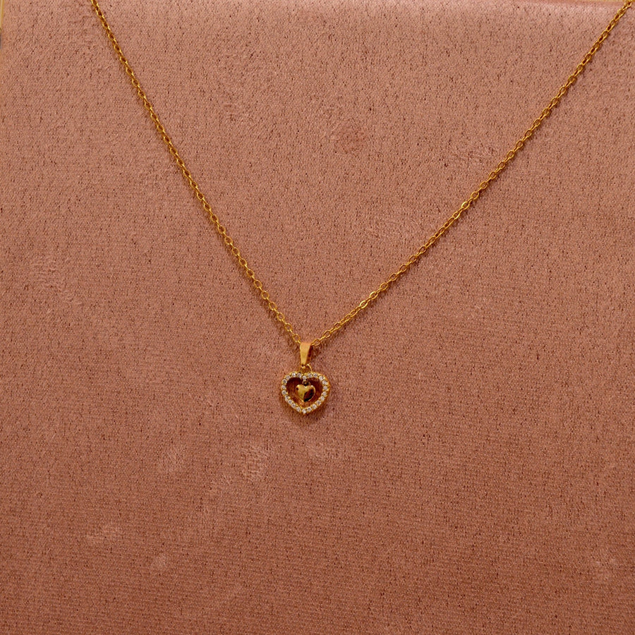 Collana oro con cuoricino con strass gioiello – alternate