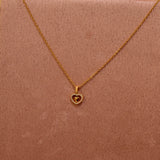 Collana oro con cuoricino con strass gioiello