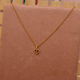 Collana oro con cuoricino con strass gioiello