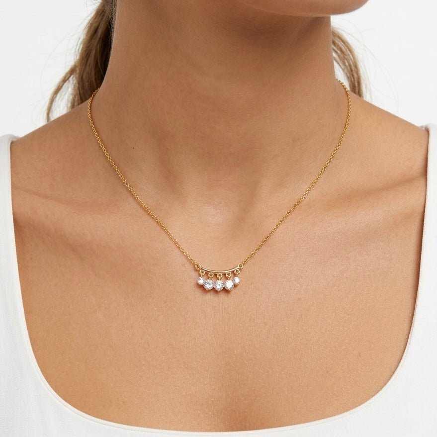 Collana oro con perline brillanti