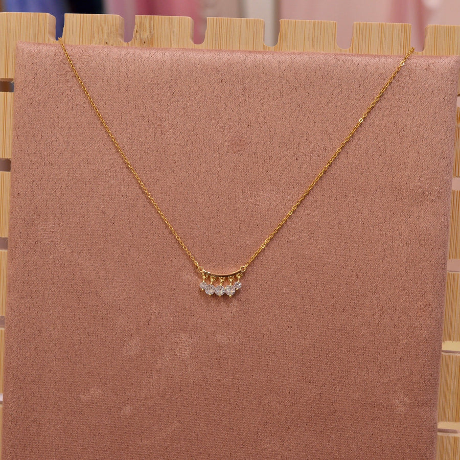 Collana oro con perline brillanti