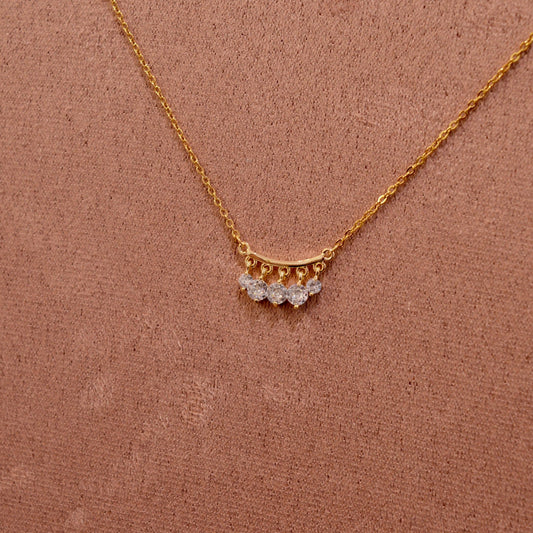 Collana oro con perline brillanti