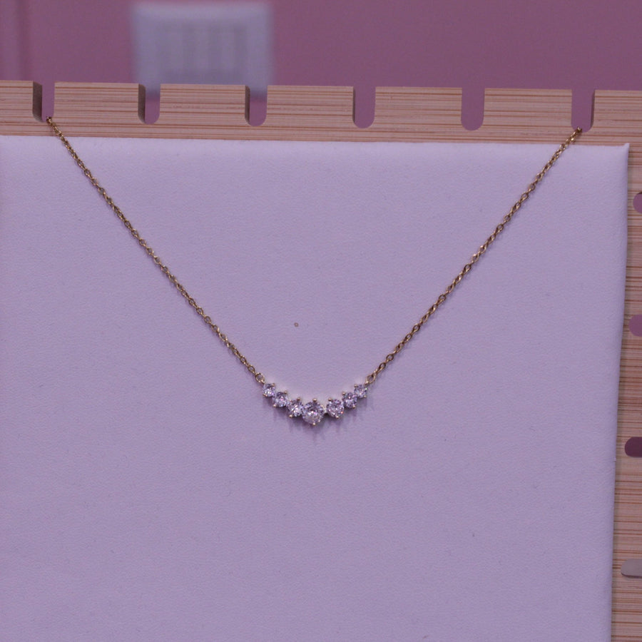 Collana oro con perline brillanti