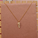 Collana oro con piuma con strass gioiello