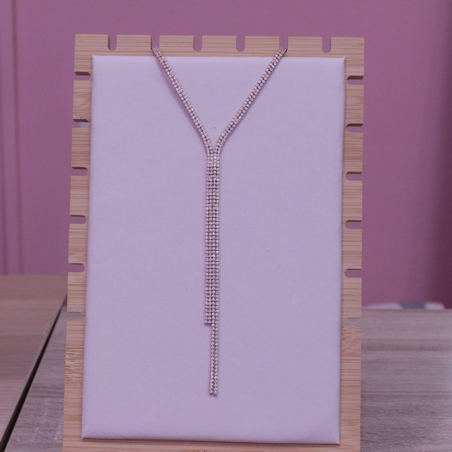 Collana oro pendente di strass