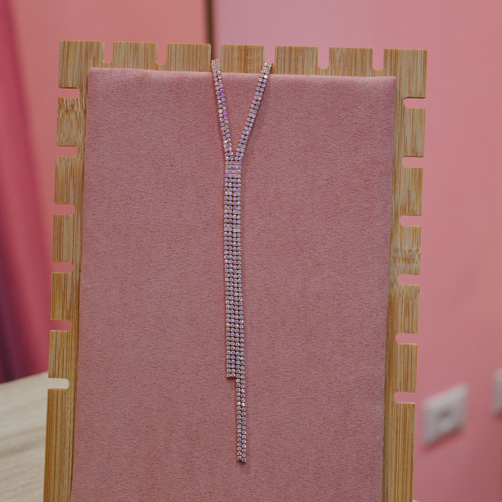 Collana oro rosa pendente di strass - Follie by Alice