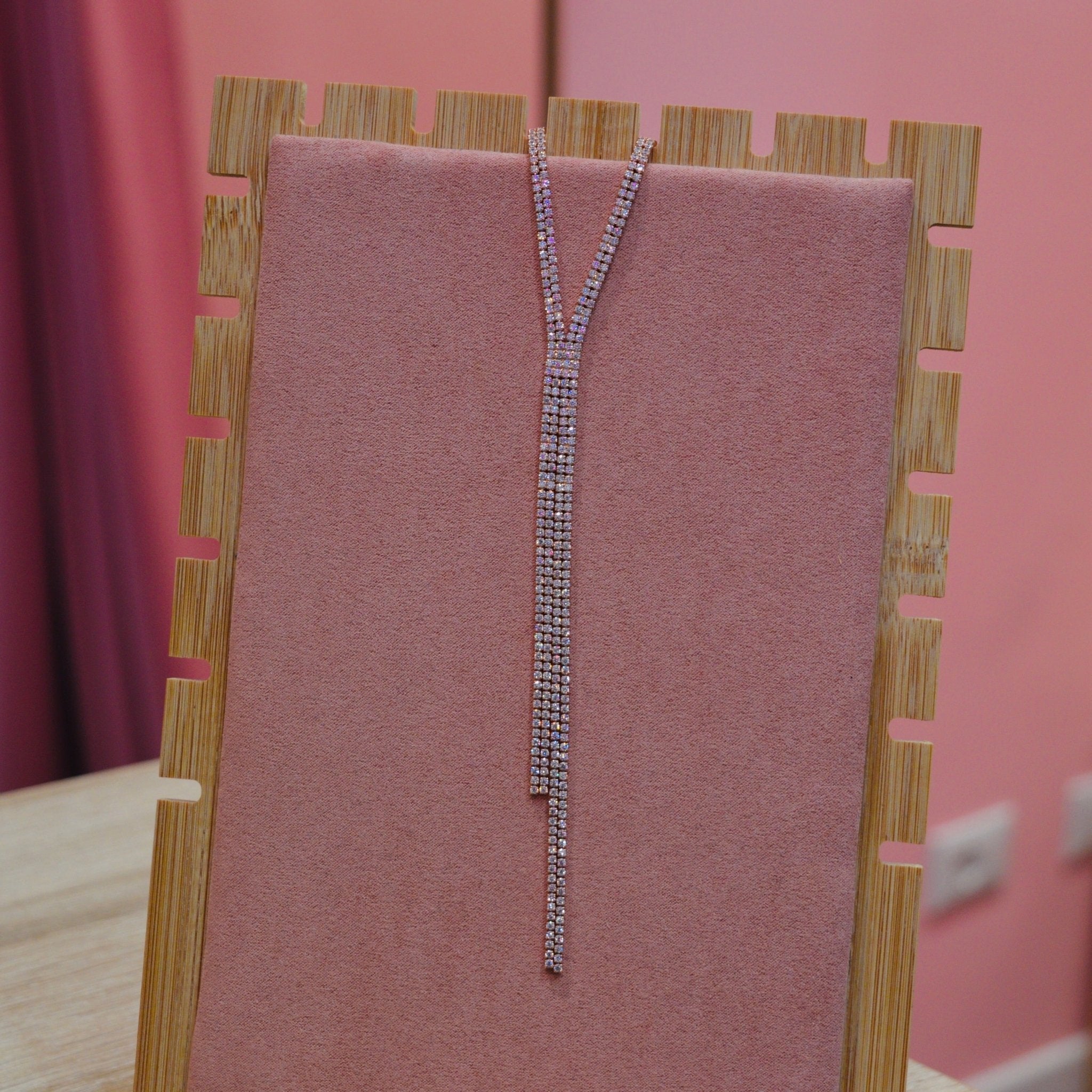 Collana oro rosa pendente di strass - Follie by Alice