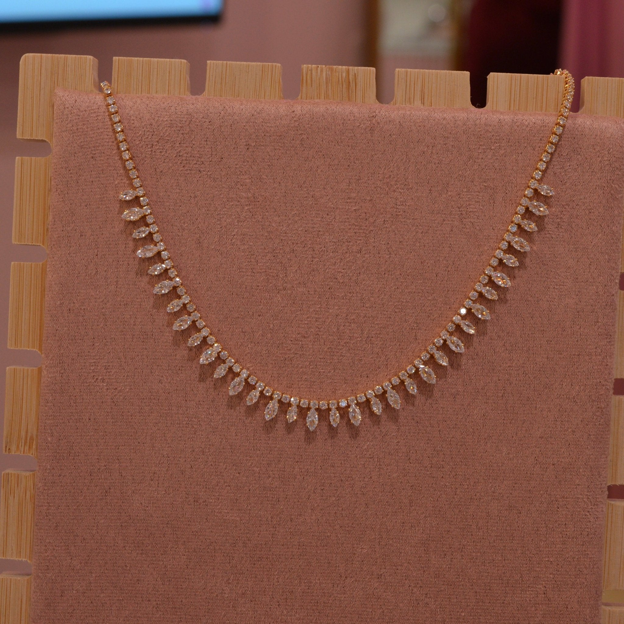 Collana oro tennis con strass a goccia - Follie by Alice