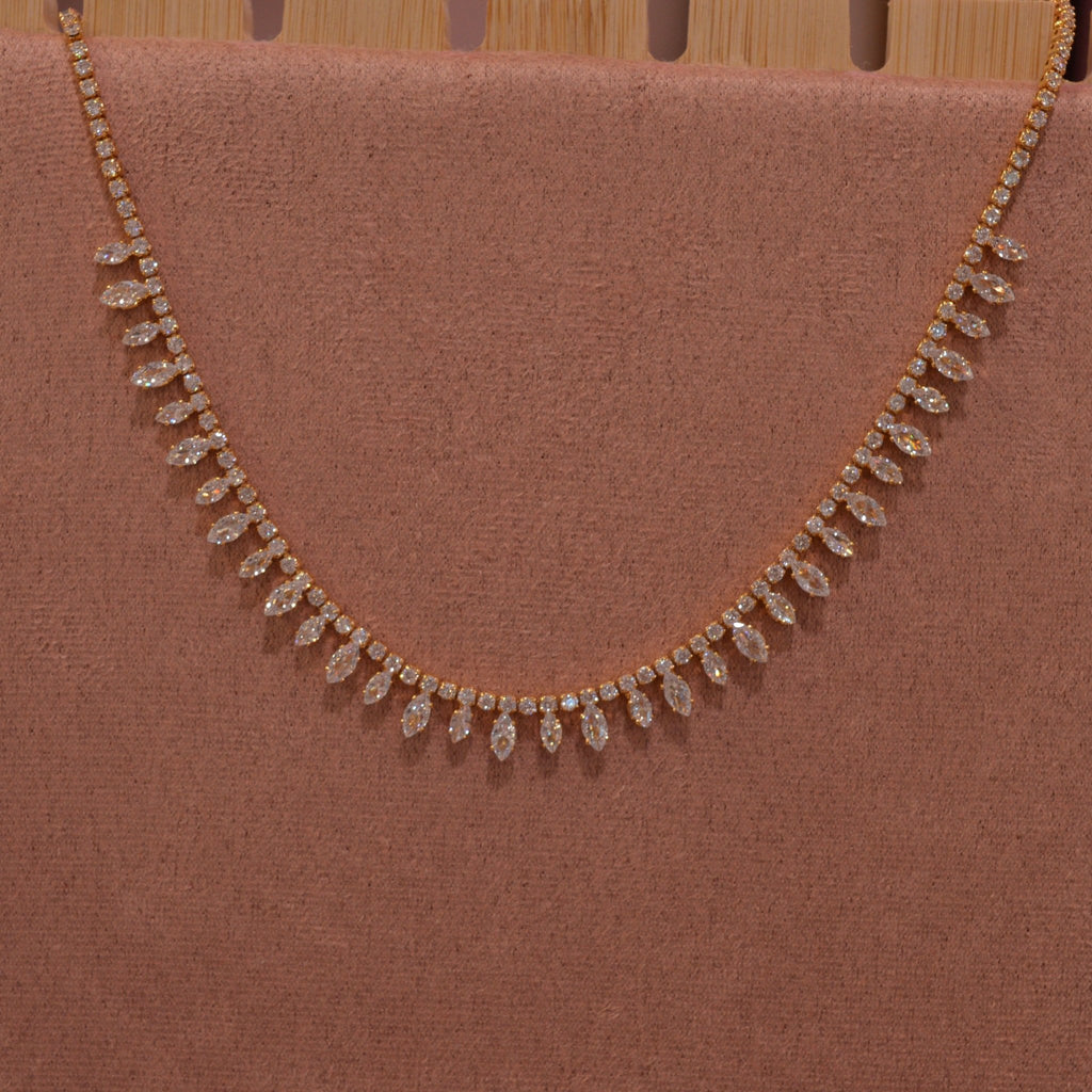Collana oro tennis con strass a goccia - Follie by Alice