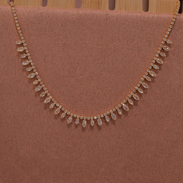 Collana oro tennis con strass a goccia - Follie by Alice