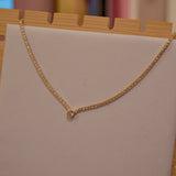Collana oro tennis con strass e punto luce